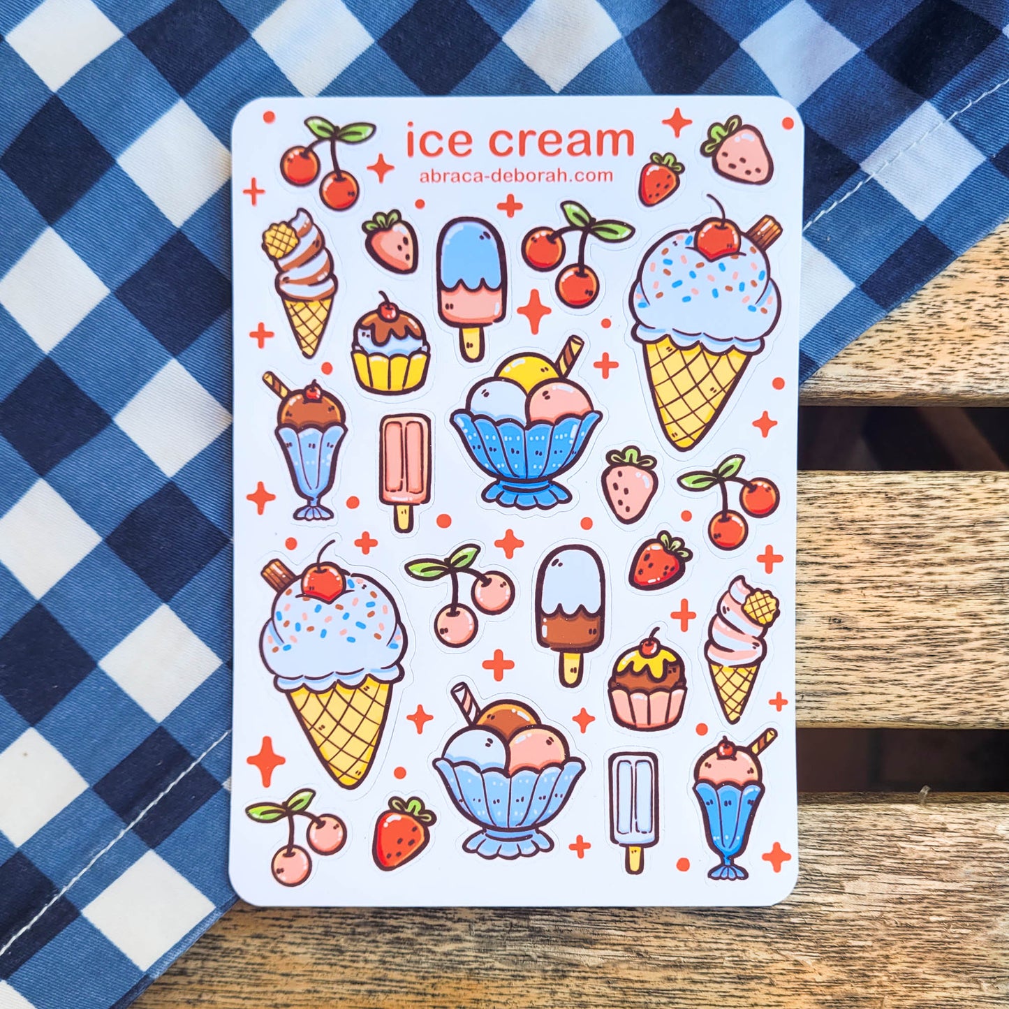 🏖️🍦 ice cream sticker sheet