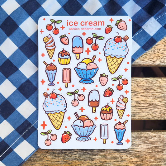 🏖️🍦 ice cream sticker sheet