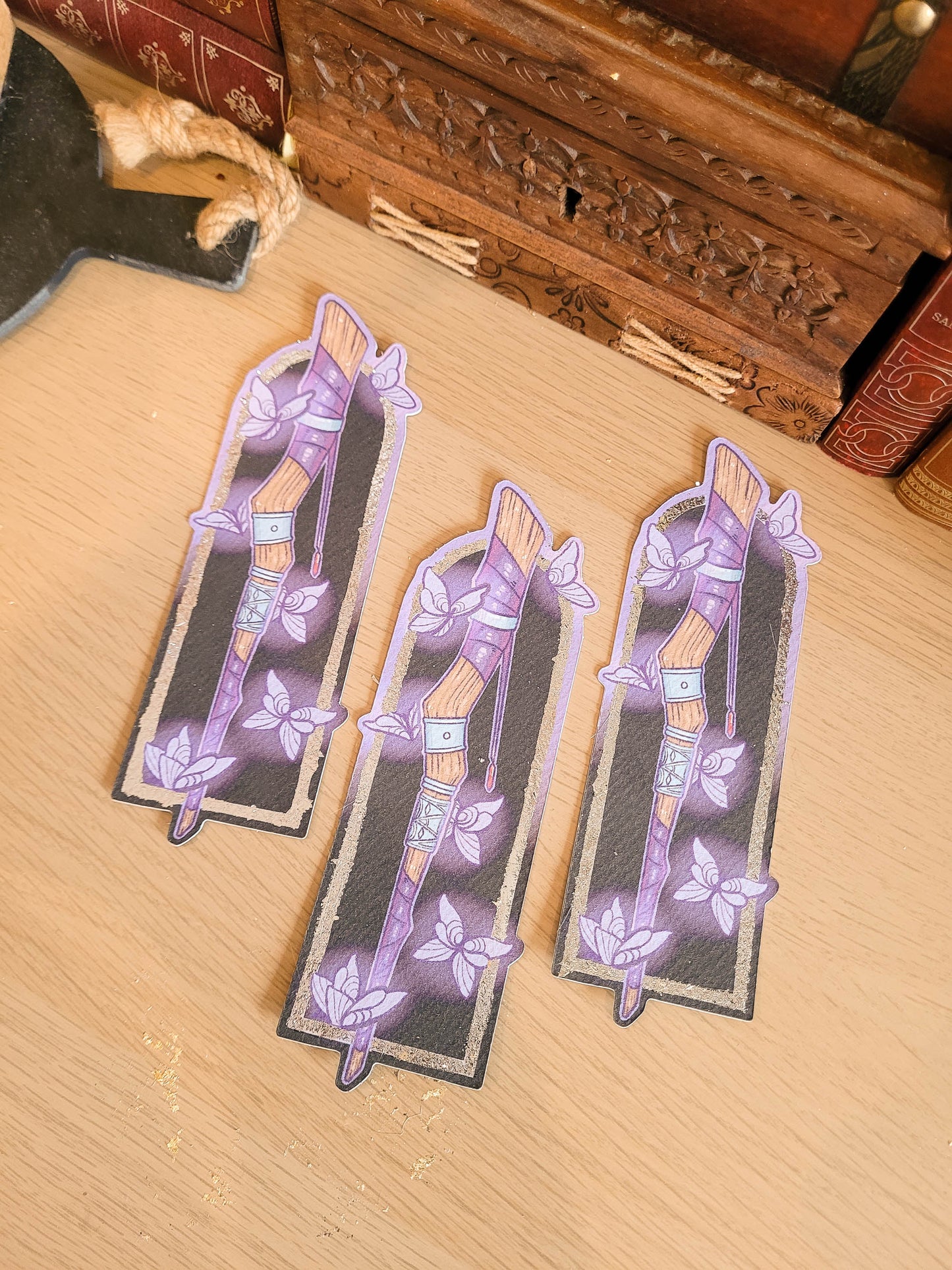 🦋 purple butterflies foil bookmark