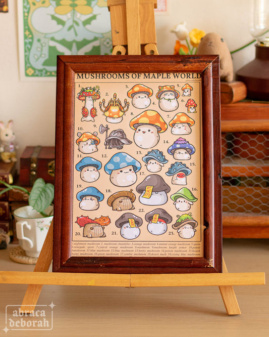 π mushrooms of maple world print