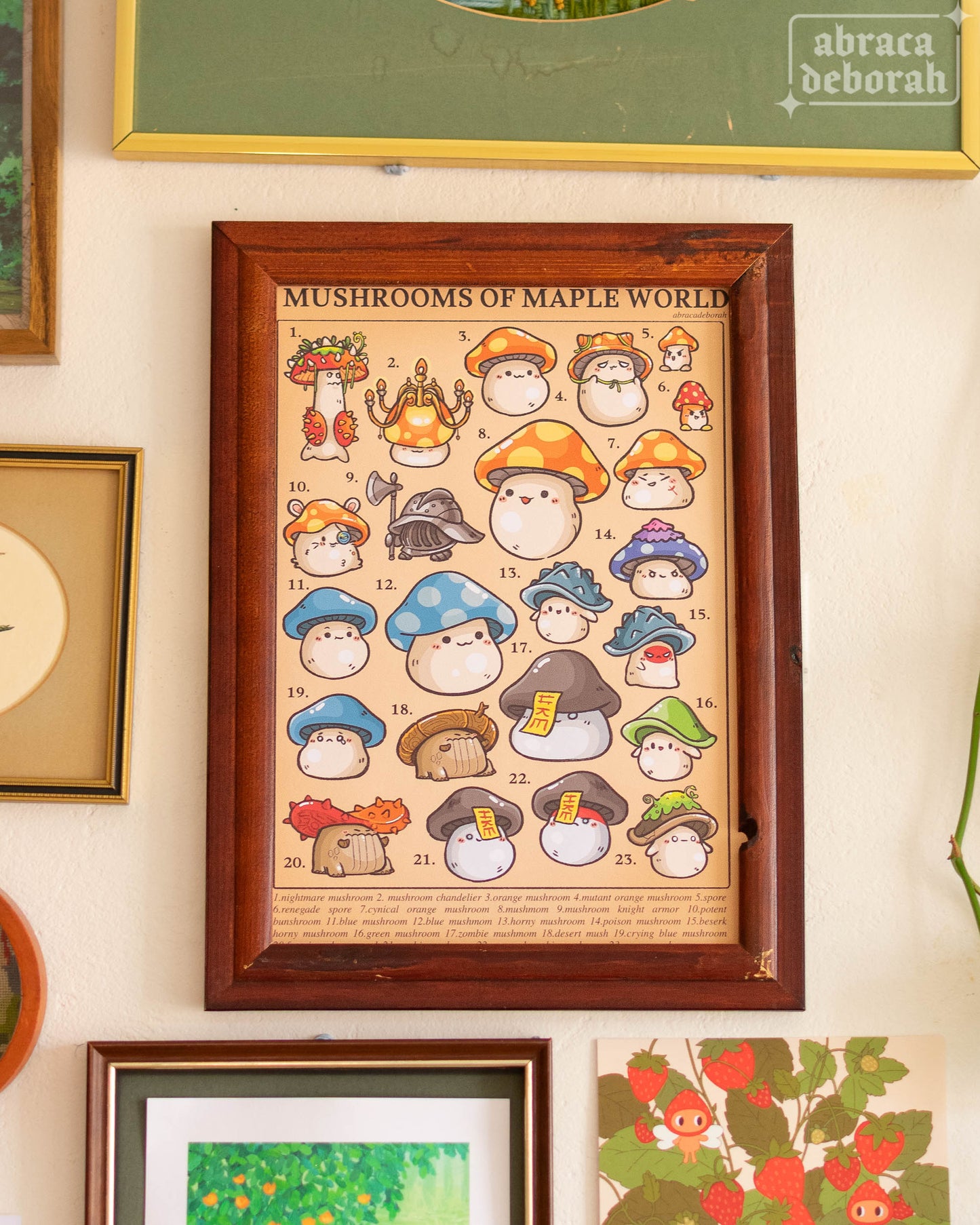 π mushrooms of maple world print