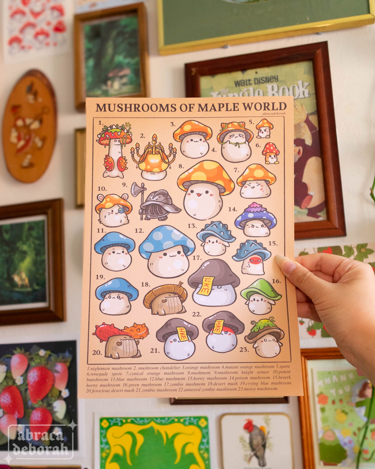 π mushrooms of maple world print