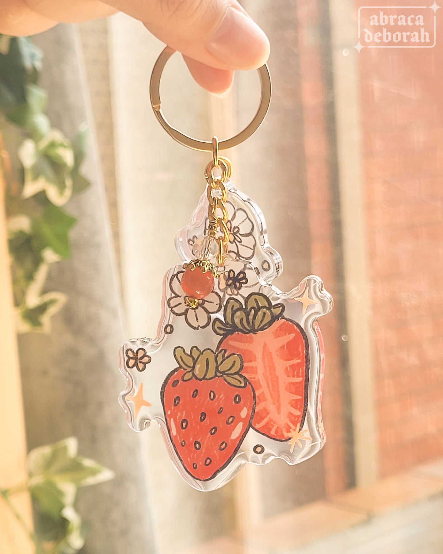 ✨ strawberries keychain
