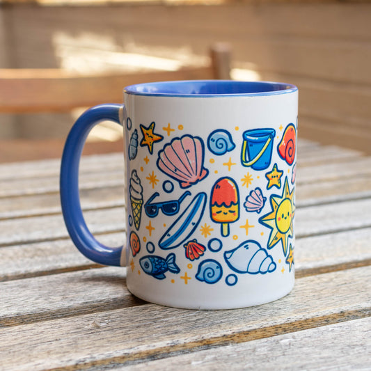 🏖️ beach day ceramic printed mug