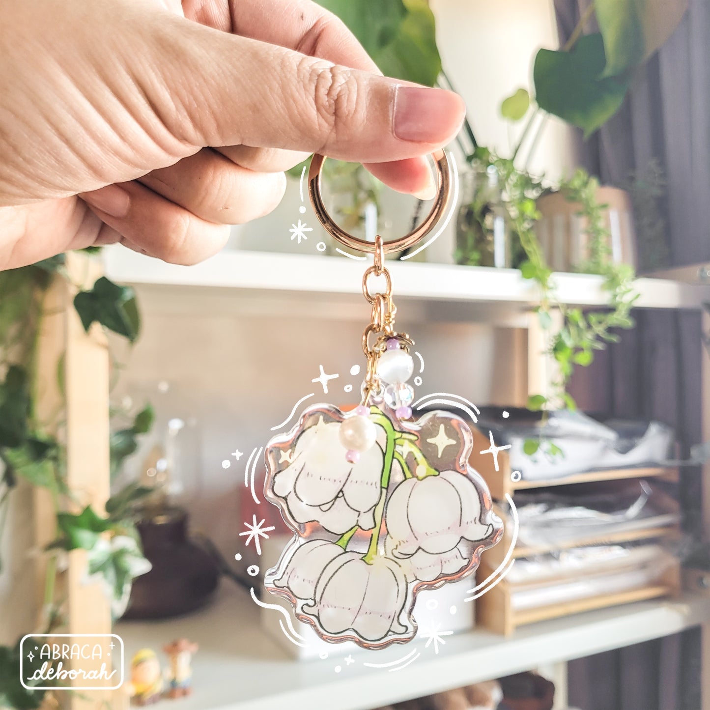 ✨ lily of the valley keychain