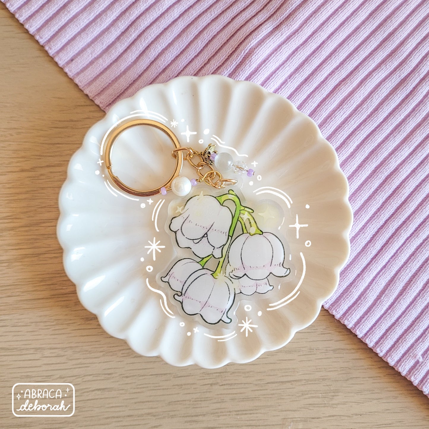 ✨ lily of the valley keychain