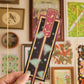 🍵 floral hairpin luna moths foil bookmark