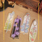 🦋 blue flowers foil bookmark
