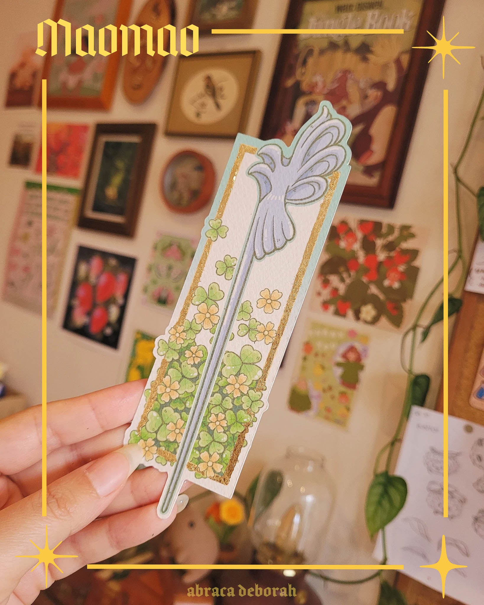 🍵 silver hairpin foil bookmark – Abracadeborah