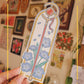 🦋 blue flowers foil bookmark