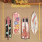 🍵 floral hairpin luna moths foil bookmark