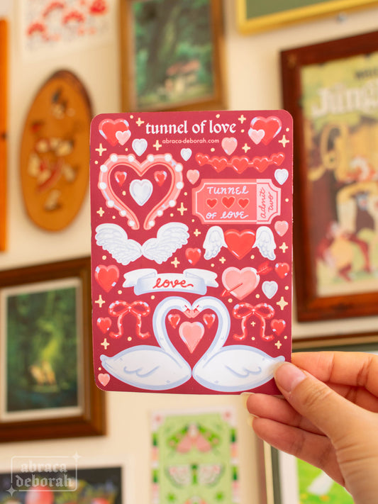 🎠 tunnel of love sticker sheet